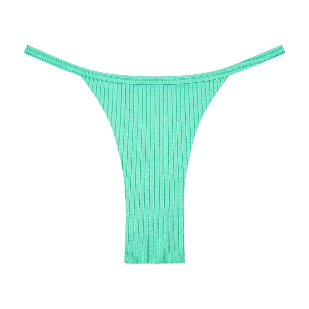 Kauai bikini bottom-Turquoise Wide Rib-Size S (NWT)-Monday Swimwear